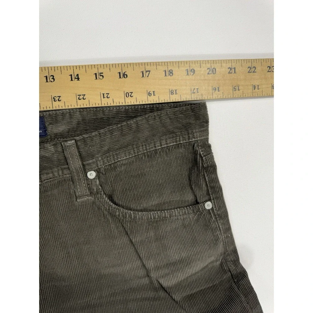AG Adriano Goldschmied The Graduate Tailored Leg Corduroy Pants Mens 38x33 Green